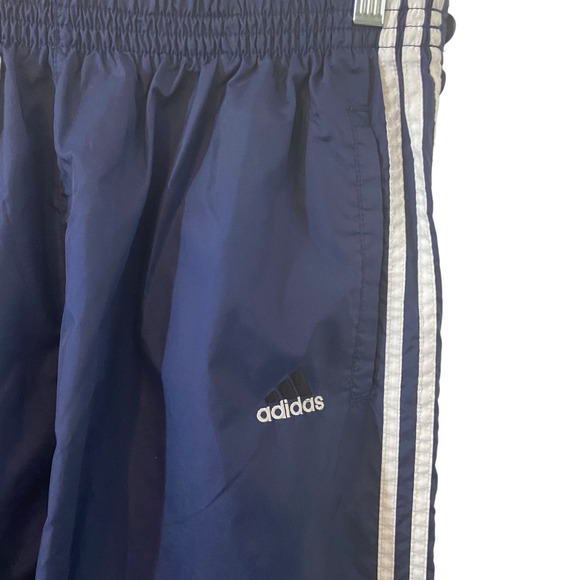 Adidas Vintage Windbreaker Track Pants Men M Jogger Blue Snap Button Legs Y2K - Picture 4 of 13
